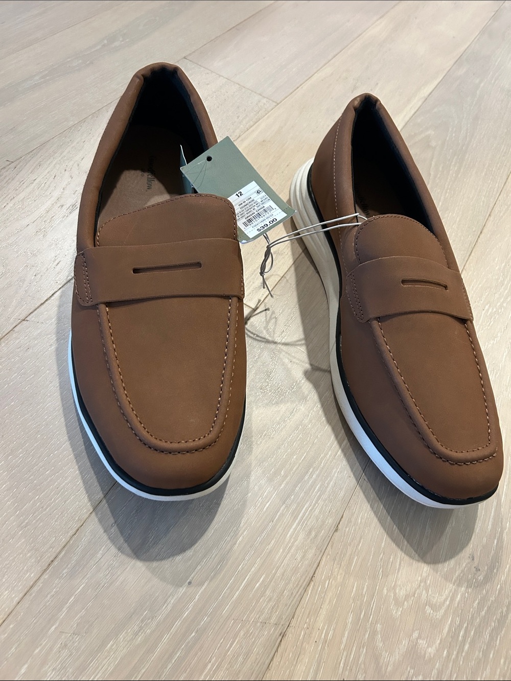 Goodfellow & Co Brown Penny Loafers with White Trim
